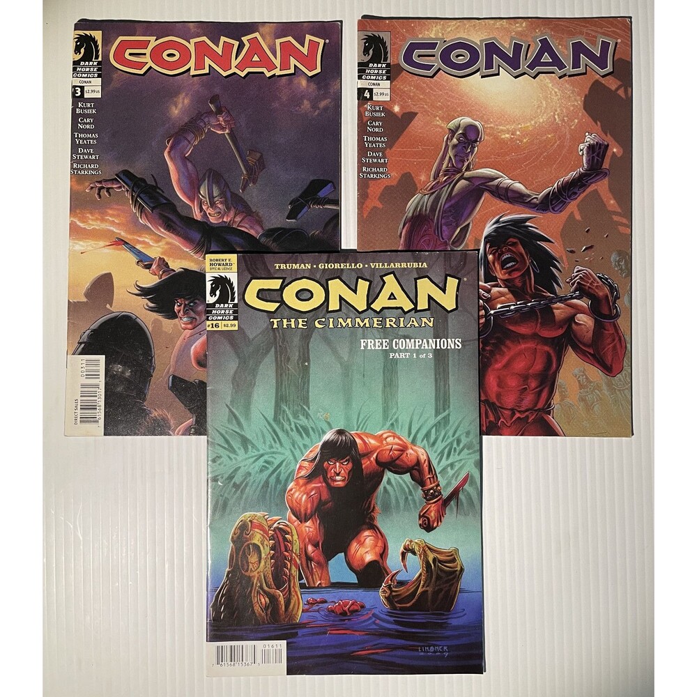 Conan No.3 & 4, The Cimmerian No.16 (2004-09) Dark Horse Comic Book Set • Busiek